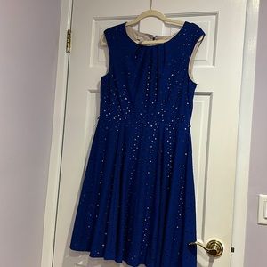 Cobalt blue fit and glare dress